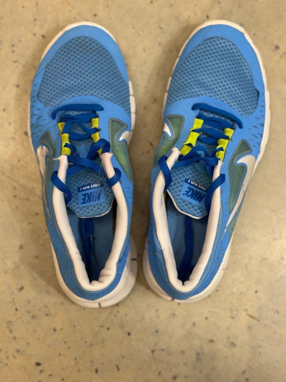 Nike Free Run 3 GS Coast Blue Silver Youth Barfoot Running Shoes - Picture 9 of 12